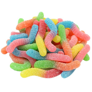 Sour Neon Worms Gummy Candy